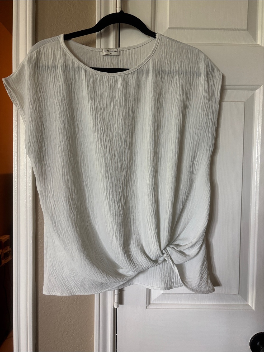 White Twist-Hem Cap Sleeve Top